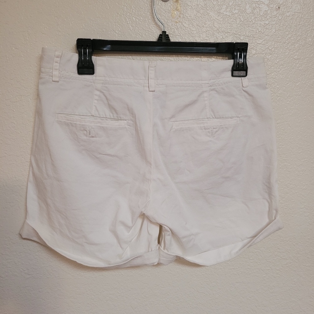 Vince Womens White Cuffed Shorts Pockets Flat Front Cotton Stretch size 2 - Picture 4 of 4
